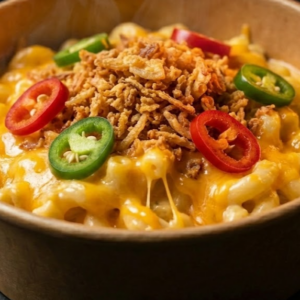 Fried Chicken Loaded Mac & Cheese